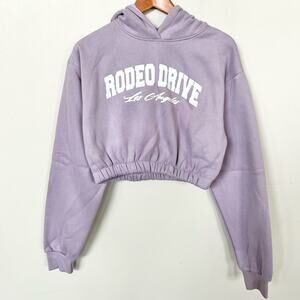 Edikted Purple Cropped Hoodie